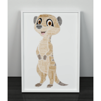 Personalised Meerkat Word Art Picture Print