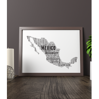 Personalised Mexico Word Art Map