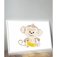 Personalised Monkey Word Art Print