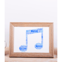 Personalised Music Note Word Art Picture - Music Lover Gift