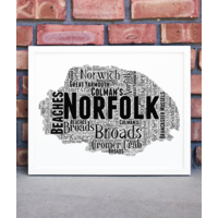 Personalised Norfolk Word Art Map