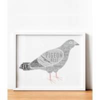 Personalised Pigeon Word Art Print