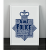 Personalised Police Crest Word Art Print