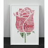Personalised Rose Word Art Print