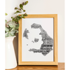 Personalised Santorini Word Art Map