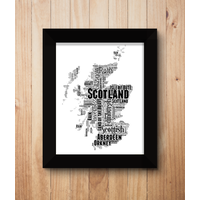 Personalised Scotland Word Art Map