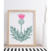 Personalised Scottish Thistle Word Art Print