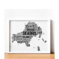 Personalised Skiathos Word Art Map