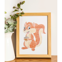 Personalised Squirrel Word Art Print