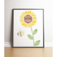 Personalised Sunflower Word Art