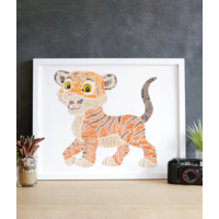Personalised Tiger Cub Word Art Print