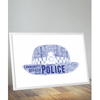 Policewoman Hat Word Art Print - Female Police Officer Gift