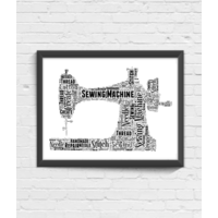 Sewing Machine Word Art Print