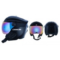 Dirty Dog APACHE Ski Helmet with Visor - Shiny Black