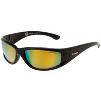 Dirty Dog Sunglasses BANGER: Shiny Black Frame: Gold Mirror Lens