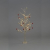150cm Champagne Tree with Red and Gold Baubles and Warm White LED Lights