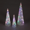 3 Piece Multi-Coloured Pyramid Set with 60 Pastel LEDs