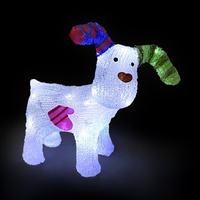 31cm The Snowdog with 24 Ice White LED Lights