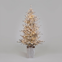 6ft Norwegian Woods Potted Flocked Christmas Tree with Warm White LEDs