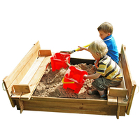 Action Deluxe Wooden Square Sandpit (inc Folding Lid)