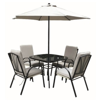 Amalfi Ivory 4 Seater Square Dining Set With Parasol