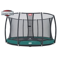BERG Elite 12.5ft Green In-Ground Trampoline + Safety Net