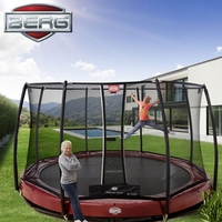 BERG Elite 14ft Red In-Ground Trampoline + Safety Net