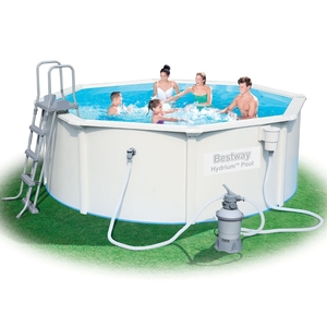 Bestway 10ft x 48in Hydrium Steel Wall Pool Set with Sand Filter