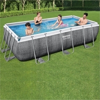 Bestway 13ft 3 x 6ft 7 x 39.5in Power Steel Rectangular Pool Set