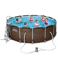 Bestway 14ft Rattan Frame Pool Set (15, 232L)