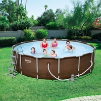 Bestway 14ft Rattan Frame Pool Set