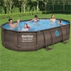 Bestway 16ft x 10ft x 42in Power Steel Swim Vista Series Oval Pool Set
