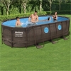 Bestway 18ft x 9ft x 48in Power Steel Swim Vista Series Oval Pool Set
