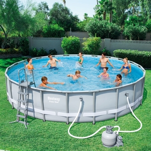 Bestway 22ft Power Steel Frame Pool Set with Sand Filter