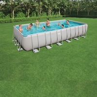 Bestway 24ft x 12ft x 52in Power Steel Rectangular Pool Set