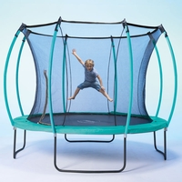 Plum 10ft Colours Springsafe Trampoline-Turquoise/Honeysuckle Pink