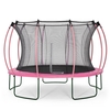 Plum 12ft Colours Springsafe Trampoline-Turquoise/Honeysuckle Pink