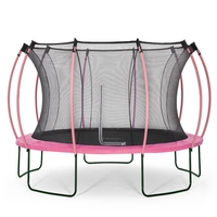 Plum 12ft Colours Springsafe Trampoline-Turquoise/Honeysuckle Pink