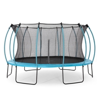 Plum 14ft Colours Springsafe Trampoline-Turquoise/Honeysuckle Pink