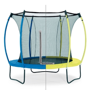 Plum 8ft Colours Springsafe Trampoline-Snorkel Blue/Lime