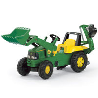 Rolly Junior John Deere Tractor with Frontloader and Rear Excavator