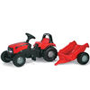 Rolly Kid Case Pedal Tractor with Roll Bar & Trailer