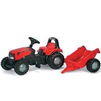 Rolly Kid Case Pedal Tractor with Roll Bar & Trailer