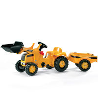 Rolly Kid Caterpillar Pedal Tractor with Frontloader & Trailer