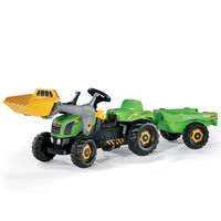 Rolly Kid Pedal Tractor with Frontloader & Trailer (Green)