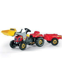 Rolly Kid Pedal Tractor with Frontloader & Trailer (Red)