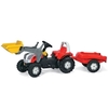 Rolly Kid Steyr Pedal Tractor with Roll Bar,  Frontloader & Trailer