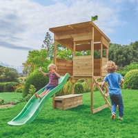 TP Toys Tree Tops Wooden Playhouse with Toy Box and Slide