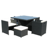 Tuin Hardwood Premium Wicker Table and Chairs Dining Set