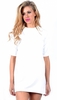 Abia White Zipped Shoulder Tunic Dress